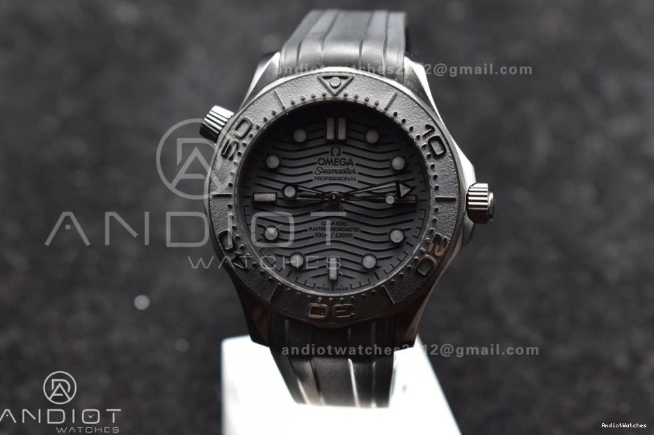 1066 43.5mm on Black Dial Black Best 1:1 Ceramic VSF Edition Strap Black Rubber Durable Seamaster A 300m 0430